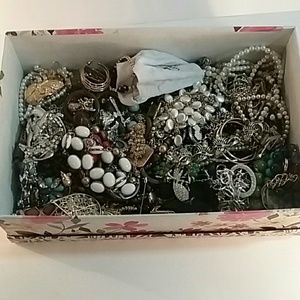 Entire Box of Vintage & New Costume Jewelry