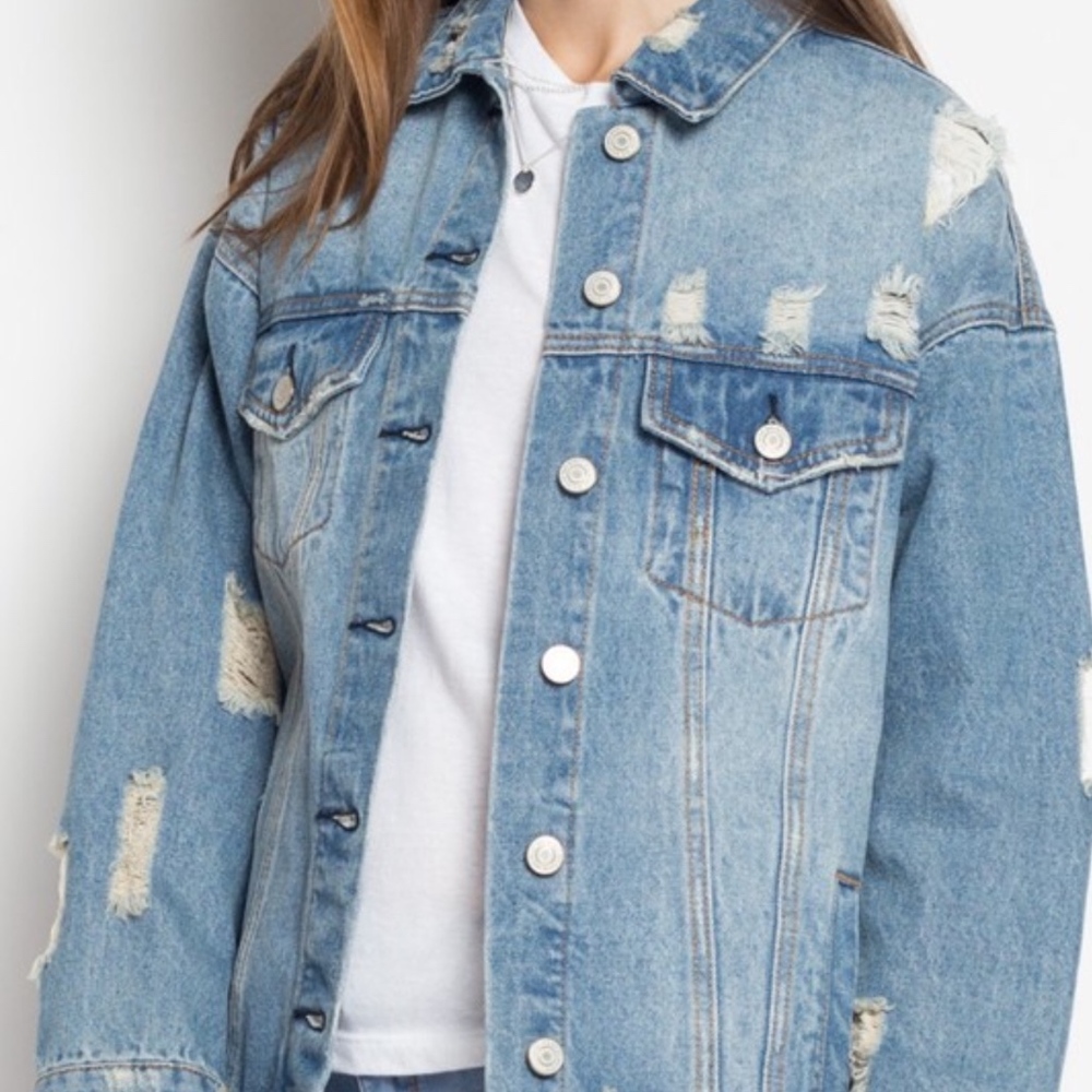 DENIM DESTROYED JACKET