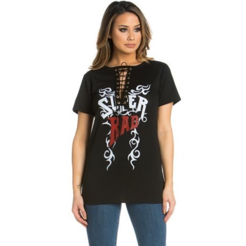 LACE UP TOP - Picture 2 of 3