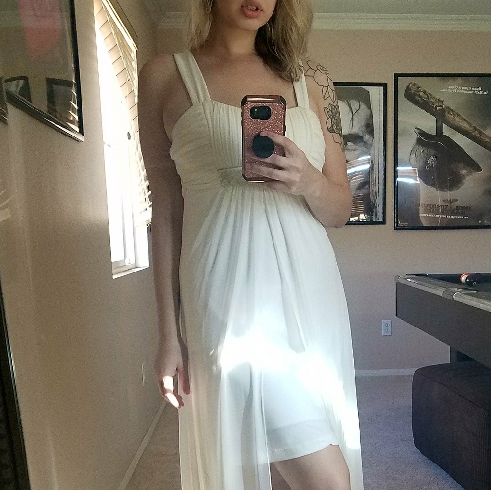 Boho Beaded Dolly Draped Beach Elope Wedding Dress