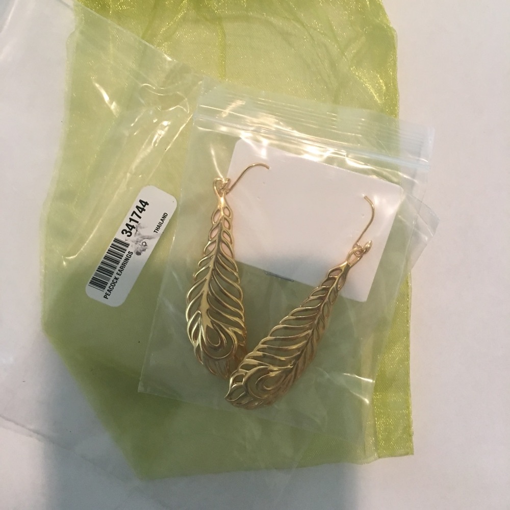 Gold peacock earrings/Pendant