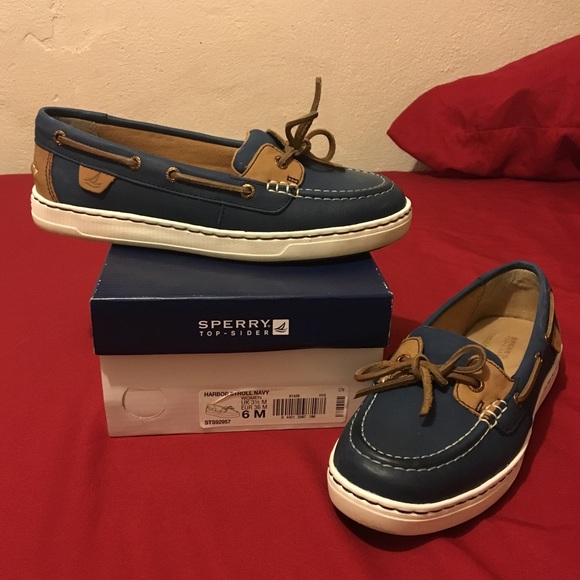 SOLD Navy Sperrys- Harbor Stroll - Picture 1 of 3