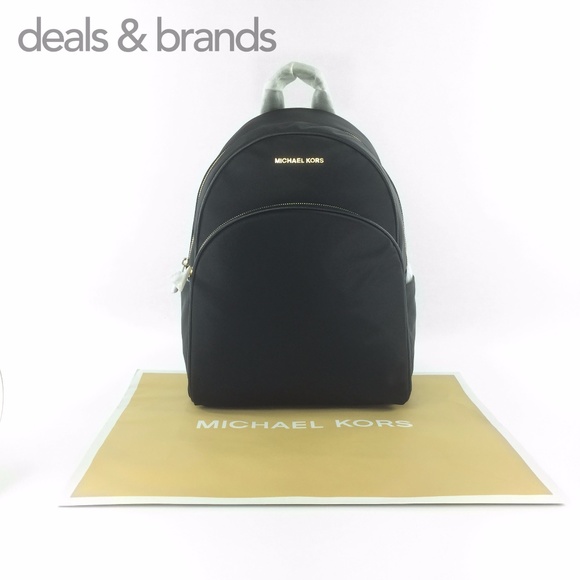 NWT MICHAEL KORS Abbey Nylon Large Backpack Black