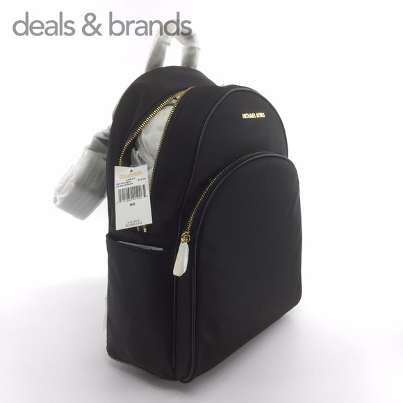 NWT MICHAEL KORS Abbey Nylon Large Backpack Black main image 7