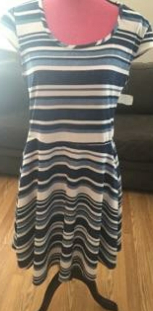 Blue and white stripped dress. Size 1x. Brand new!