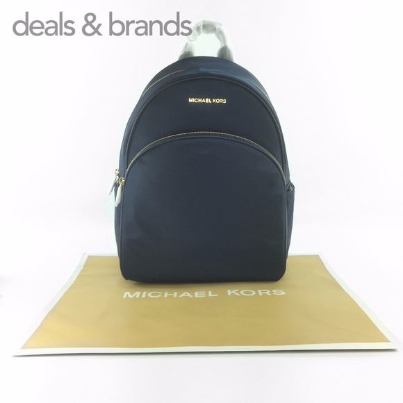 NWT MICHAEL KORS Abbey Nylon Large Backpack Navy main image 7