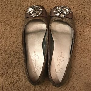 Jessica Simpson Jeweled Metallic flats