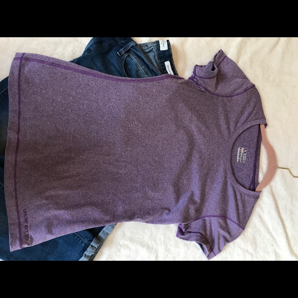 Purple Under Armour active wear short sleeve shirt