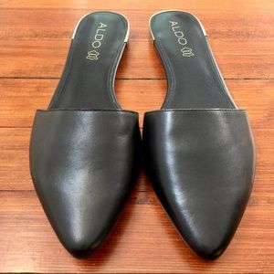 ALDO Black Genuine Leather Mules