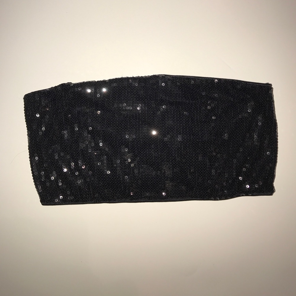 NWOT Express Black Sequin Bandeau