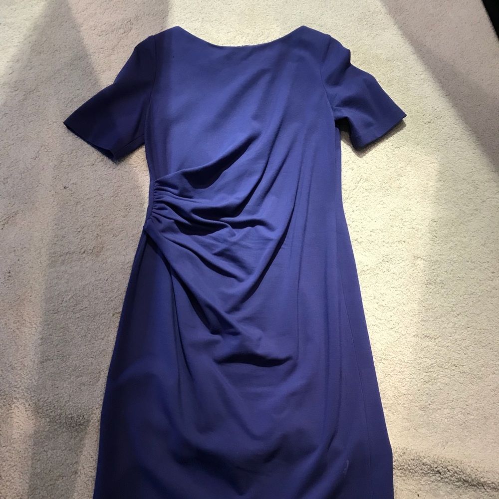 Bright blue side synch dress