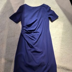 Bright blue side synch dress