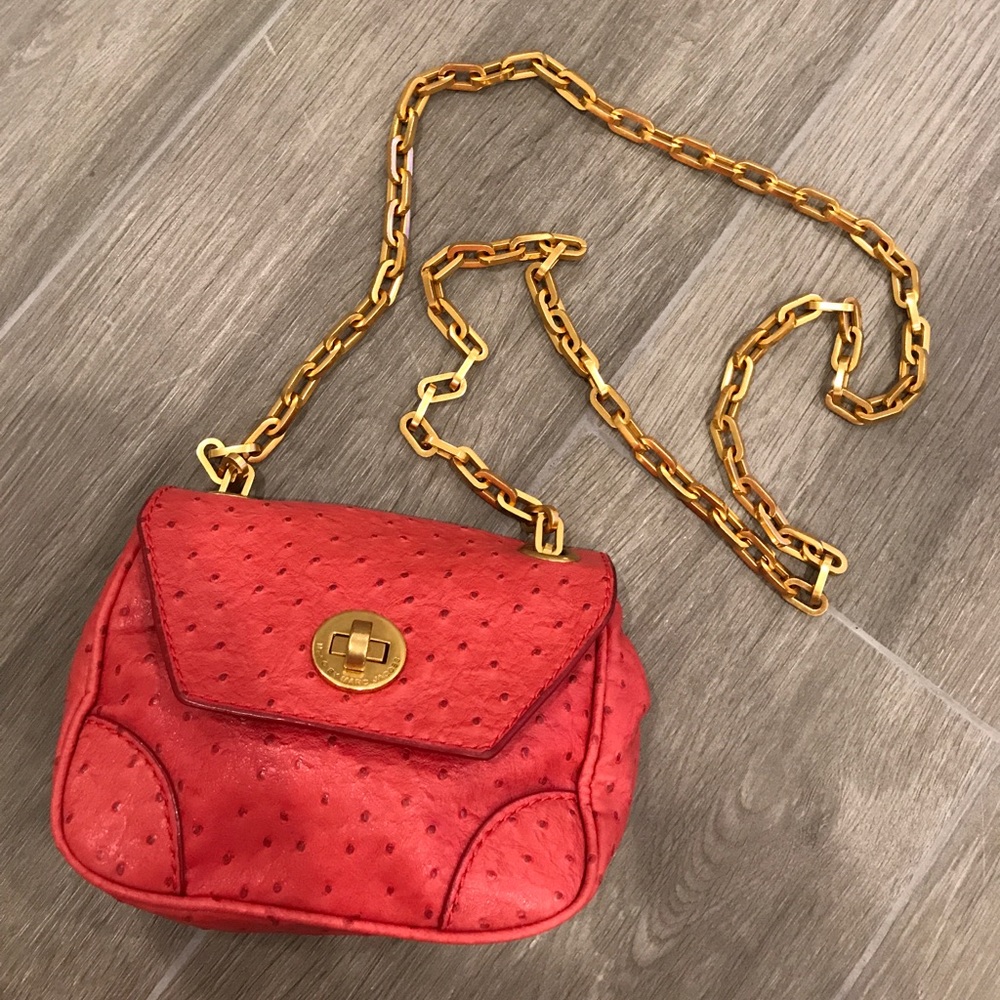 Marc By Marc Jacobs Faux Ostrich Red Shoulder Bag