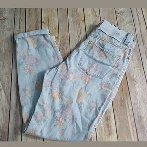 New BDG High Waisted Floral Mom Jeans Sz 27