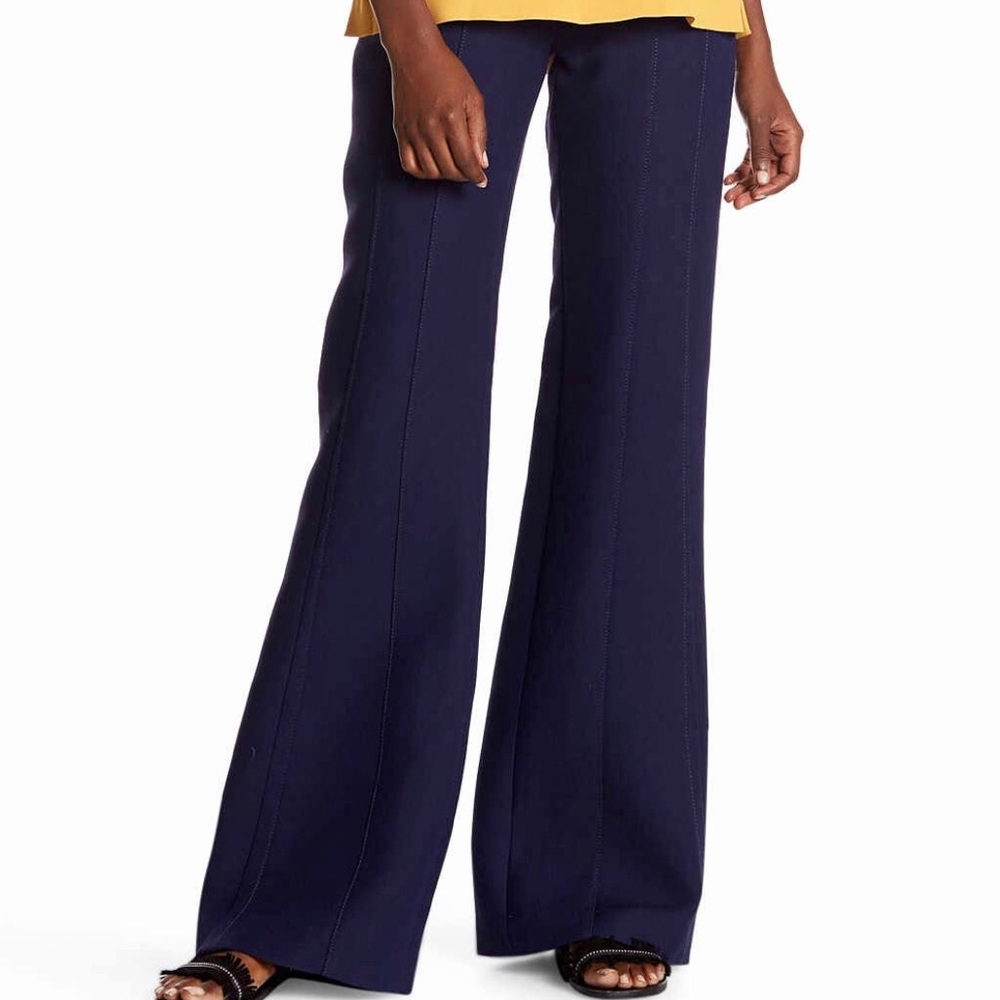 Derek Lam Wool Wide Leg Side Zip Dress Pants