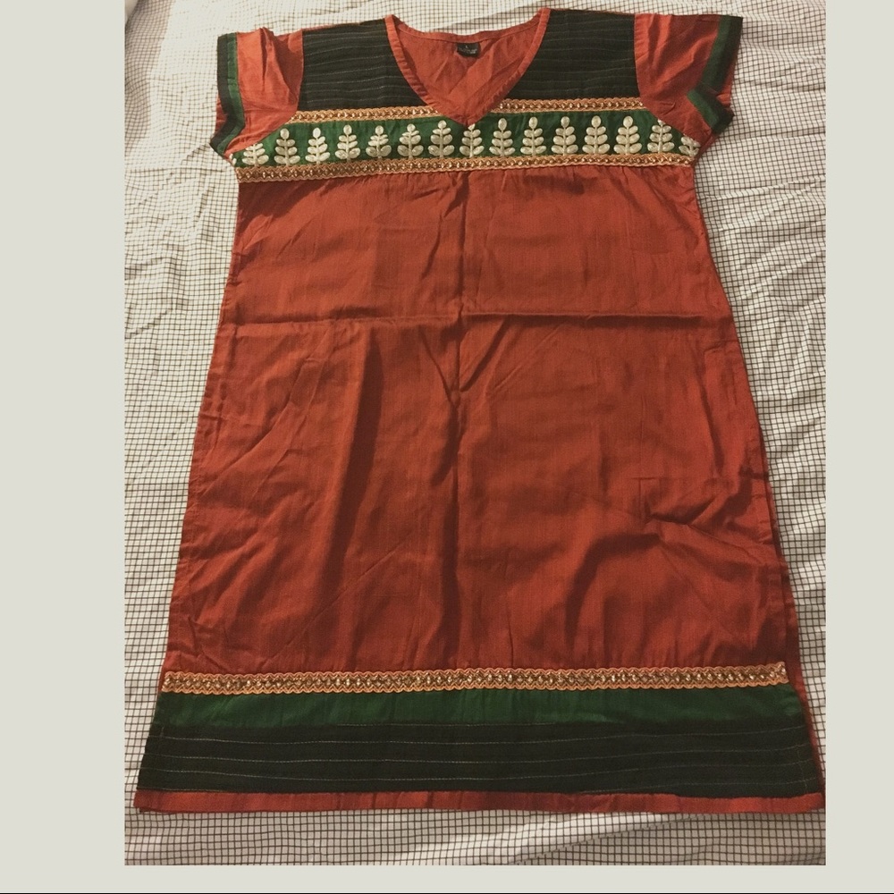 Short sleeve orange Kurti
