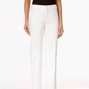 Kasper White Ivory Flat-Front Kristy Fit Pants