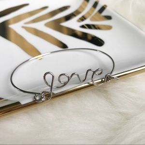 LOVE wire message bracelet- Silver Metal