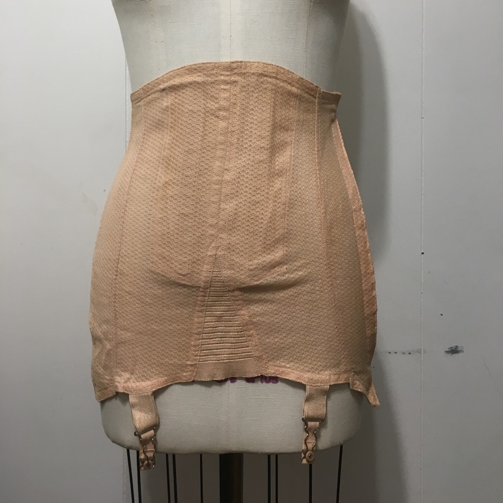 Vintage girdle/ body shaper/ stomacher. Blush
