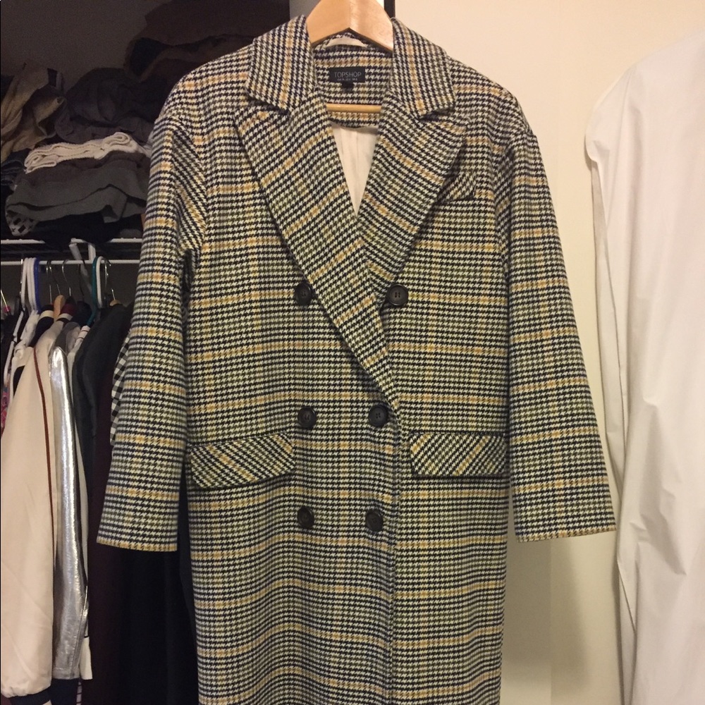Topshop check coat