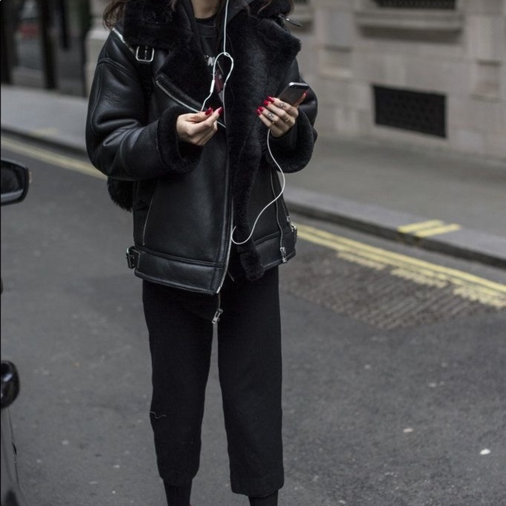 Shearling Moto jacket AE - Picture 7 of 8