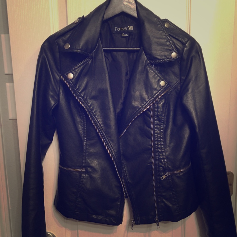 Forever 21 faux leather Moto biker jacket