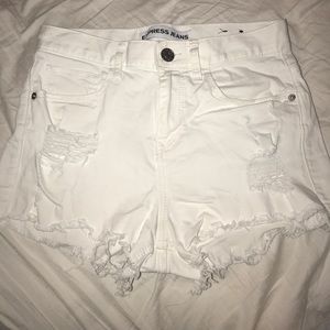 Express White High-waisted Jean Shorts