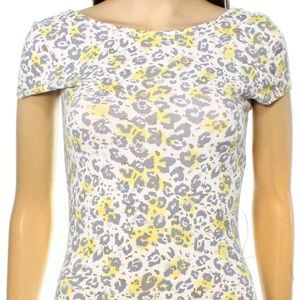 Guess Gray Stretch-Knit Animal Print Sheath Dress