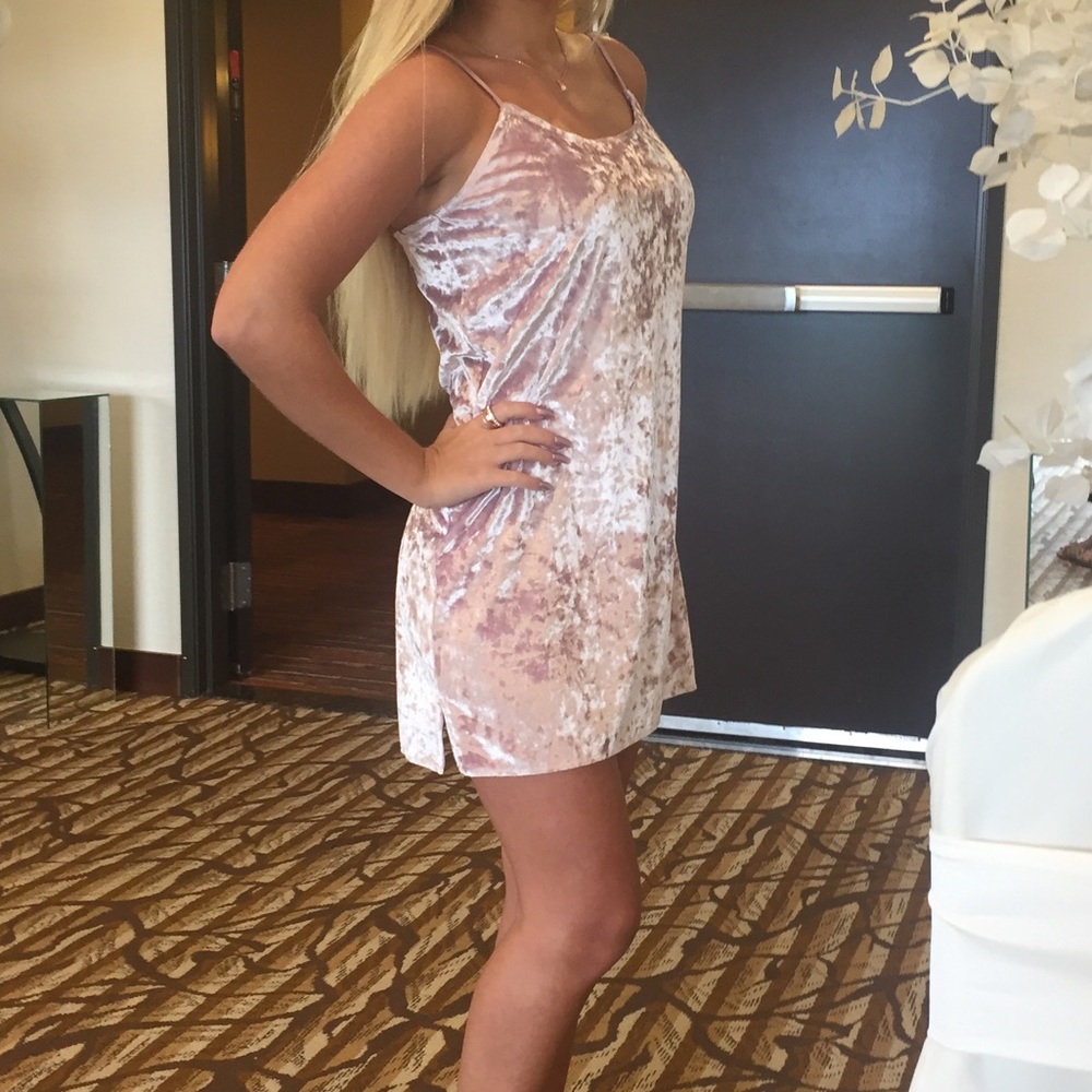 Pink Velvet Slip Dress