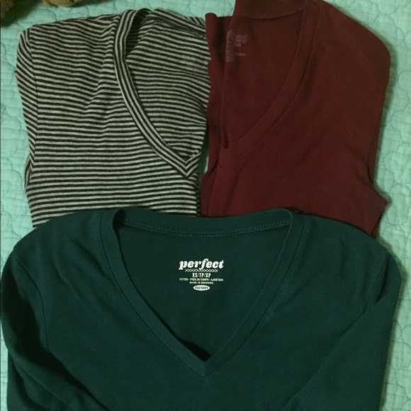 Old Navy Tops - Bundle of 3: Fitted Long Sleeve V-Necks