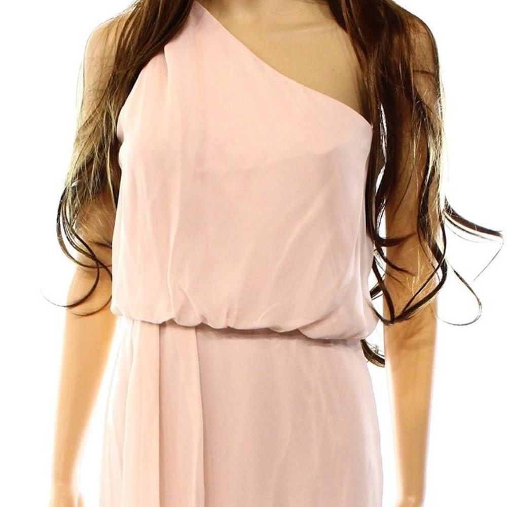 Adrianna Papell Blush Pink Shoulder Blouson Dress