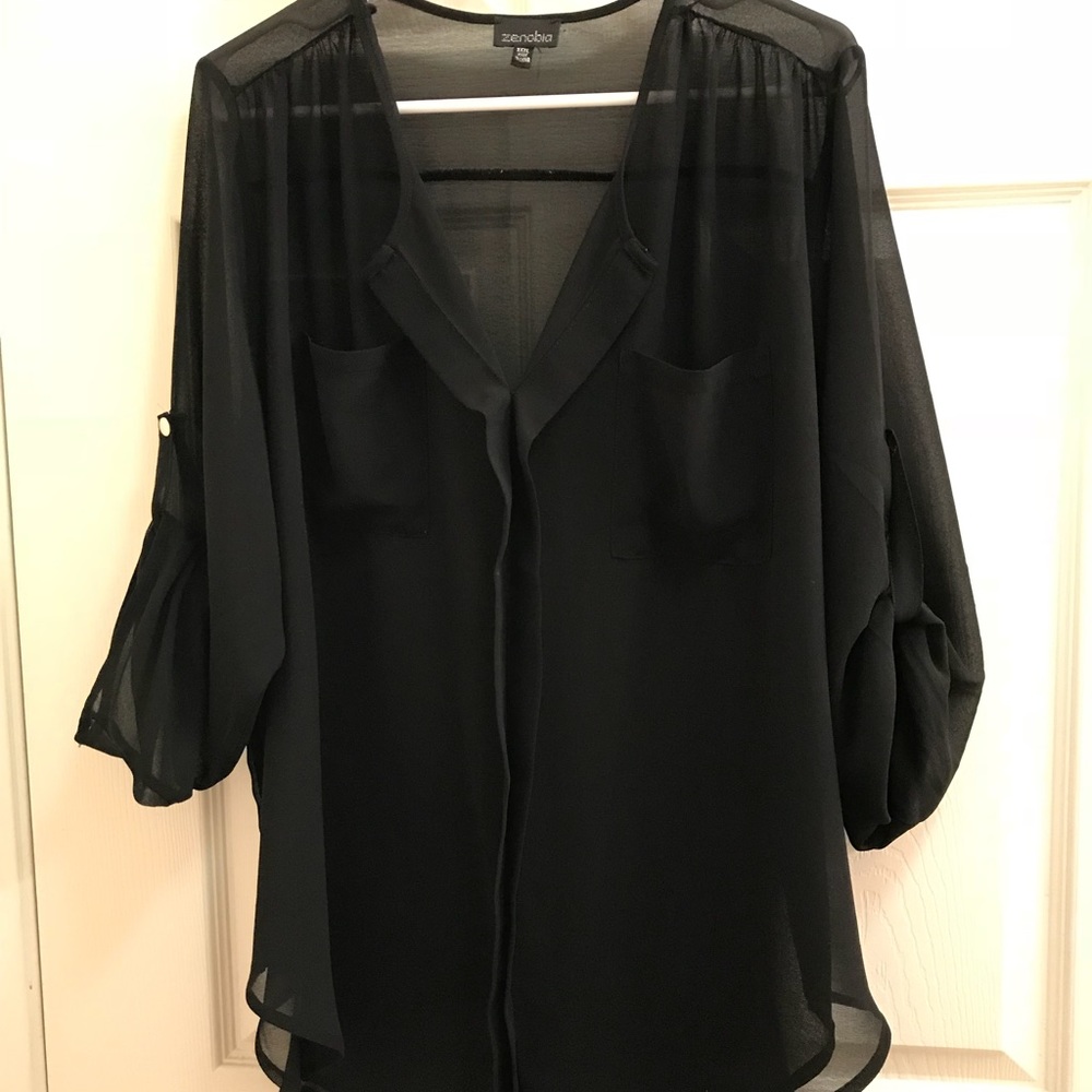 Black Sheer Top