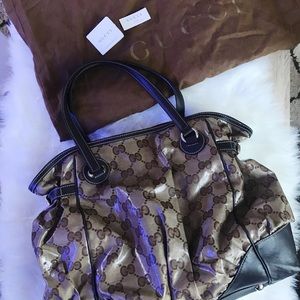 🥳 HP 🎉Gucci Monogram Crystal Full Moon Lrge Tote