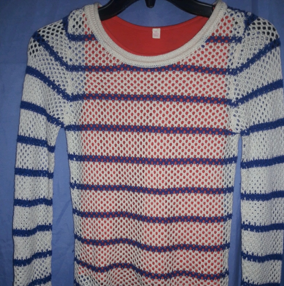 GB Girls crochet long sleeve top XL