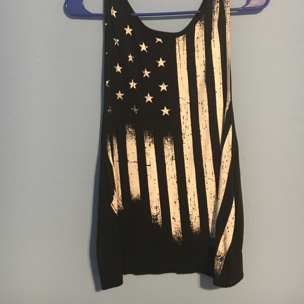 Black and white American Flag tank top
