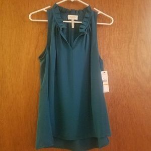 Laundry sleeveless dress blouse in turquoise