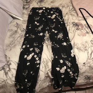 black floral brandy melville flowy pants