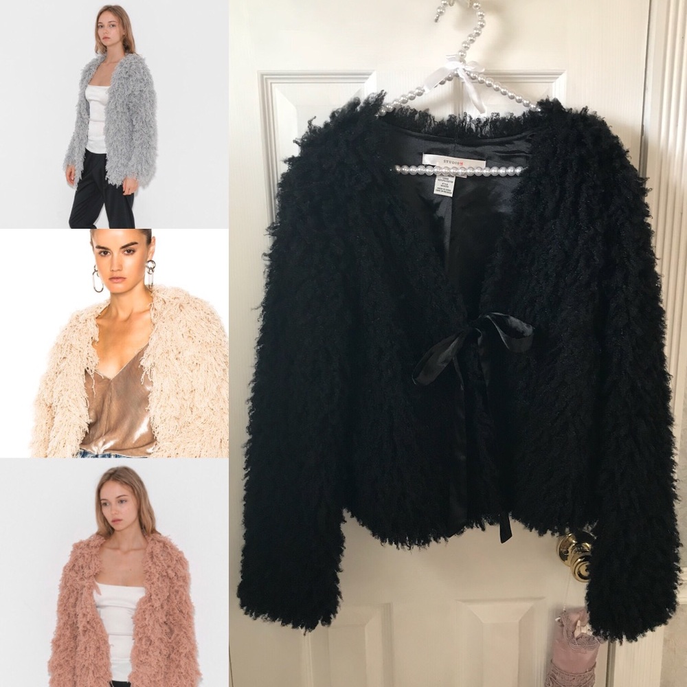 Furry black cardigan