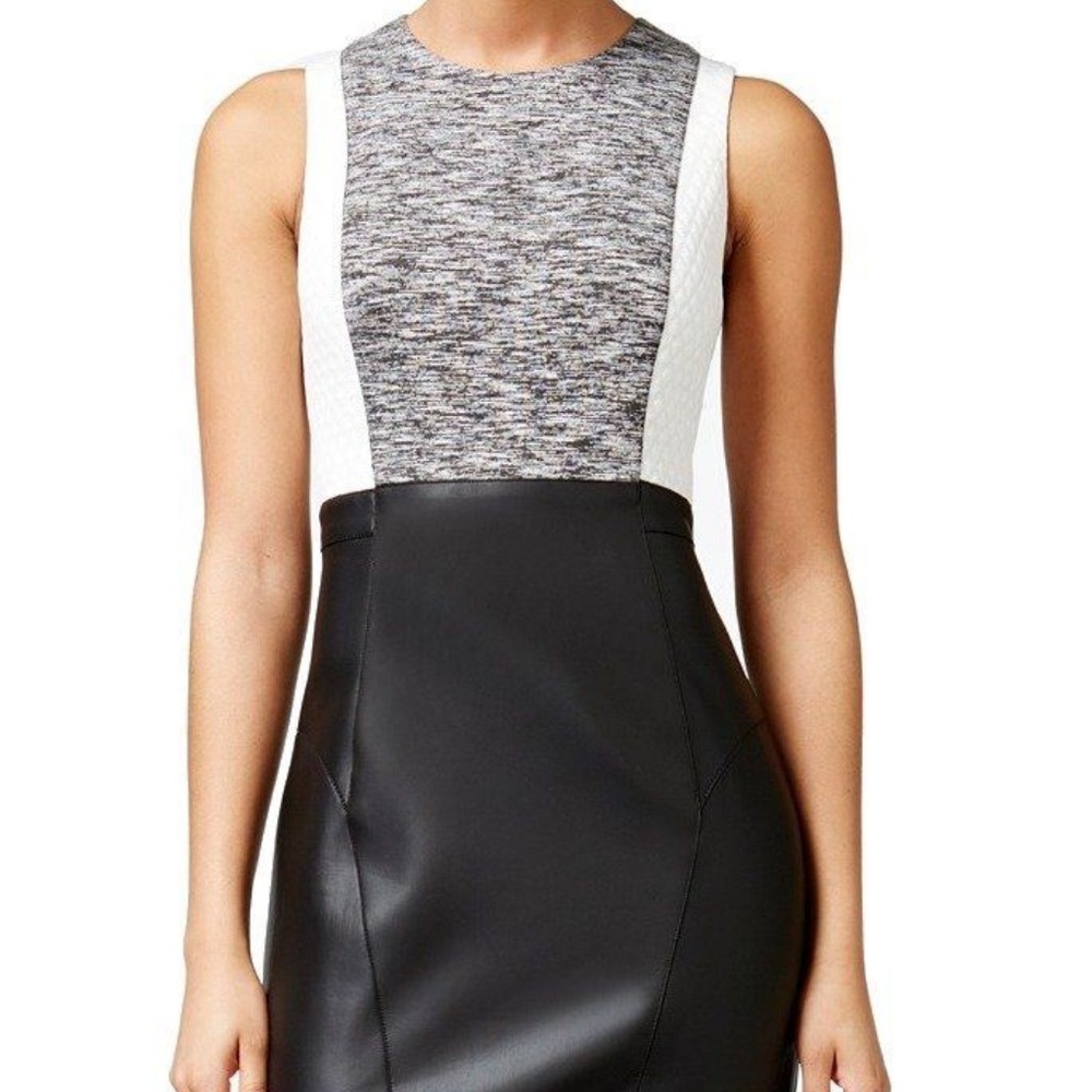 Rachel Rachel Roy Black Faux-Leather Sheath Dress
