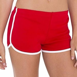 American Apparel Red Interlock Running Shorts