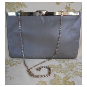 Super Versatile Taupe Vintage Clutch with chain