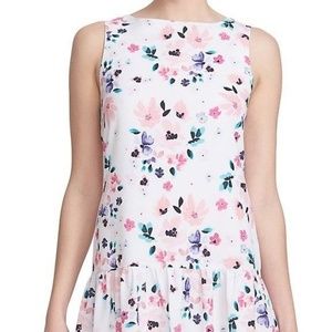 CeCe White Pale Pink Floral Print Sheath Dress