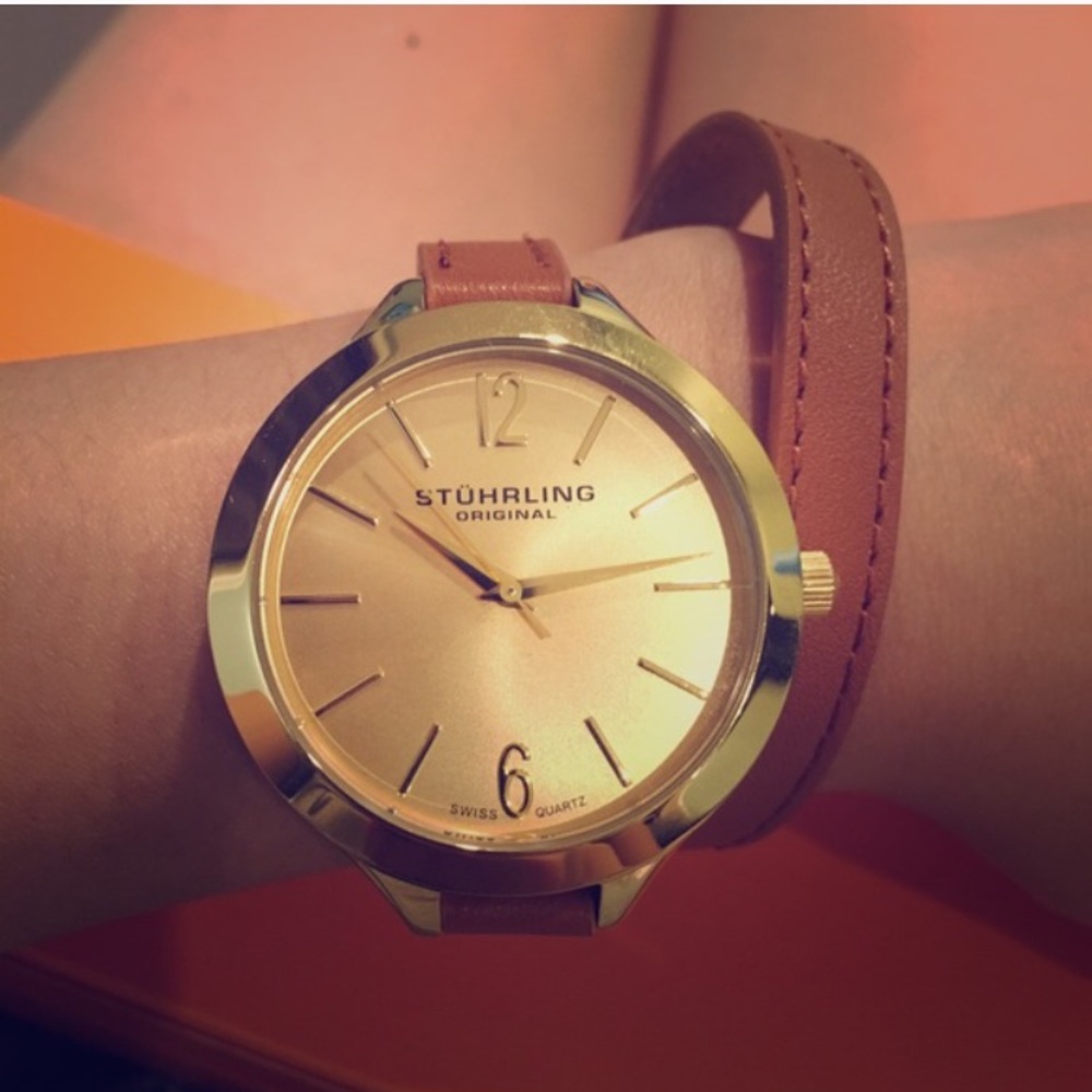 Stuhrling leather strap watch