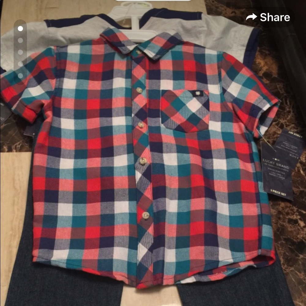 NWT BOYS LUCKY BRAND 3 PIECE SET SIZE 4T