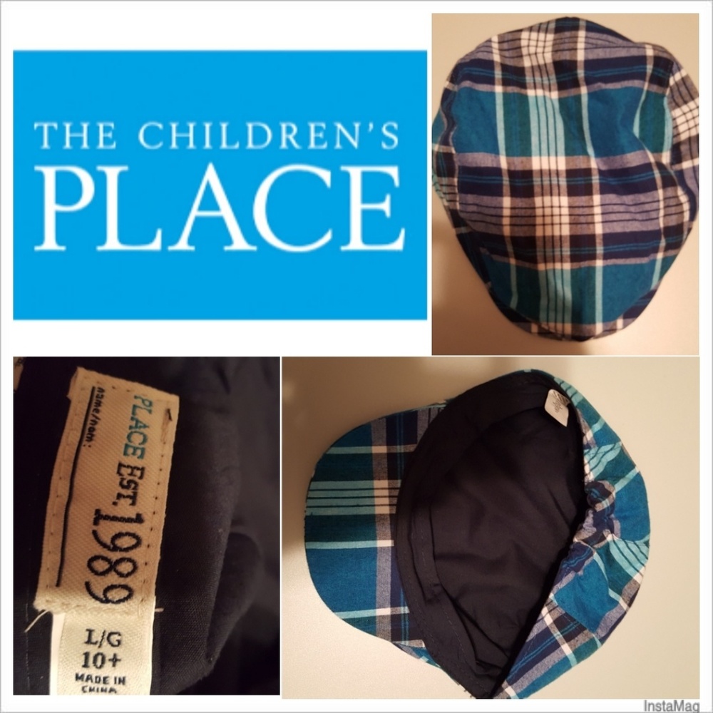 Boy's Plaid Cap - Children's Place Sz Large