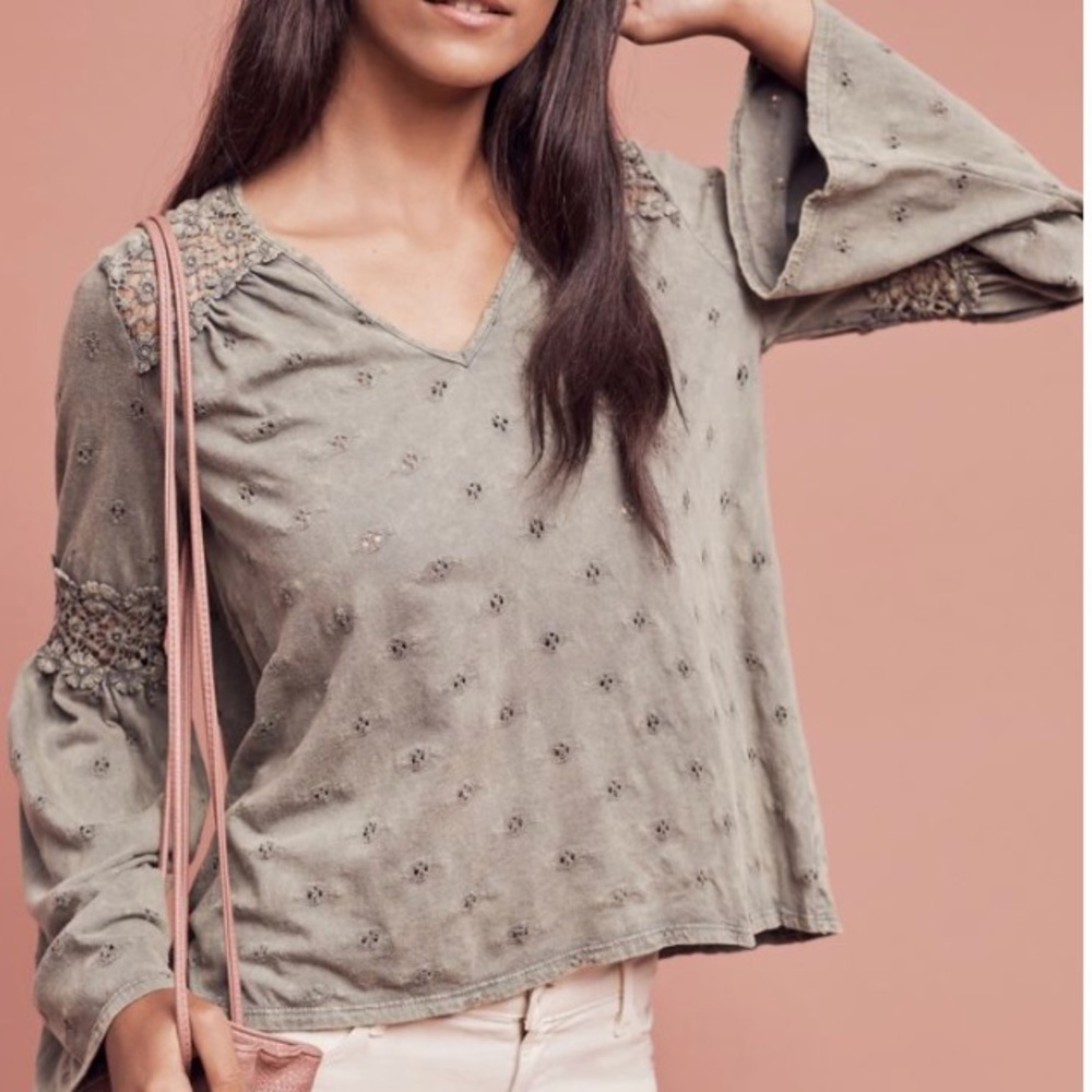 Anthropologie Calvie eyelet top