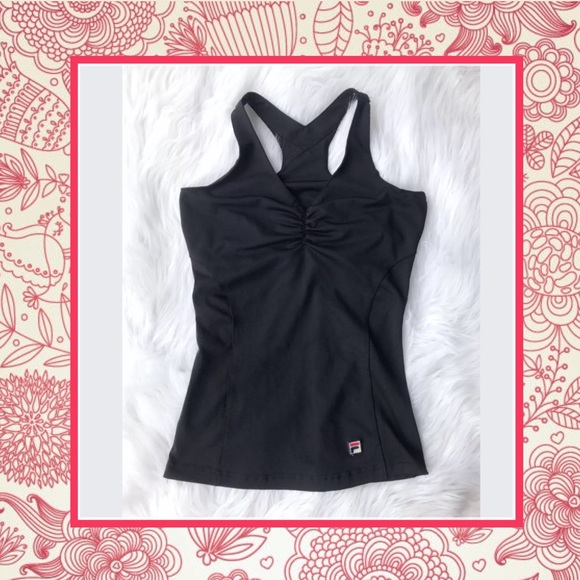 Fila Tops - 🍒 FILA BLACK WORKOUT TANK TOP GYM YOGA TOP RUN