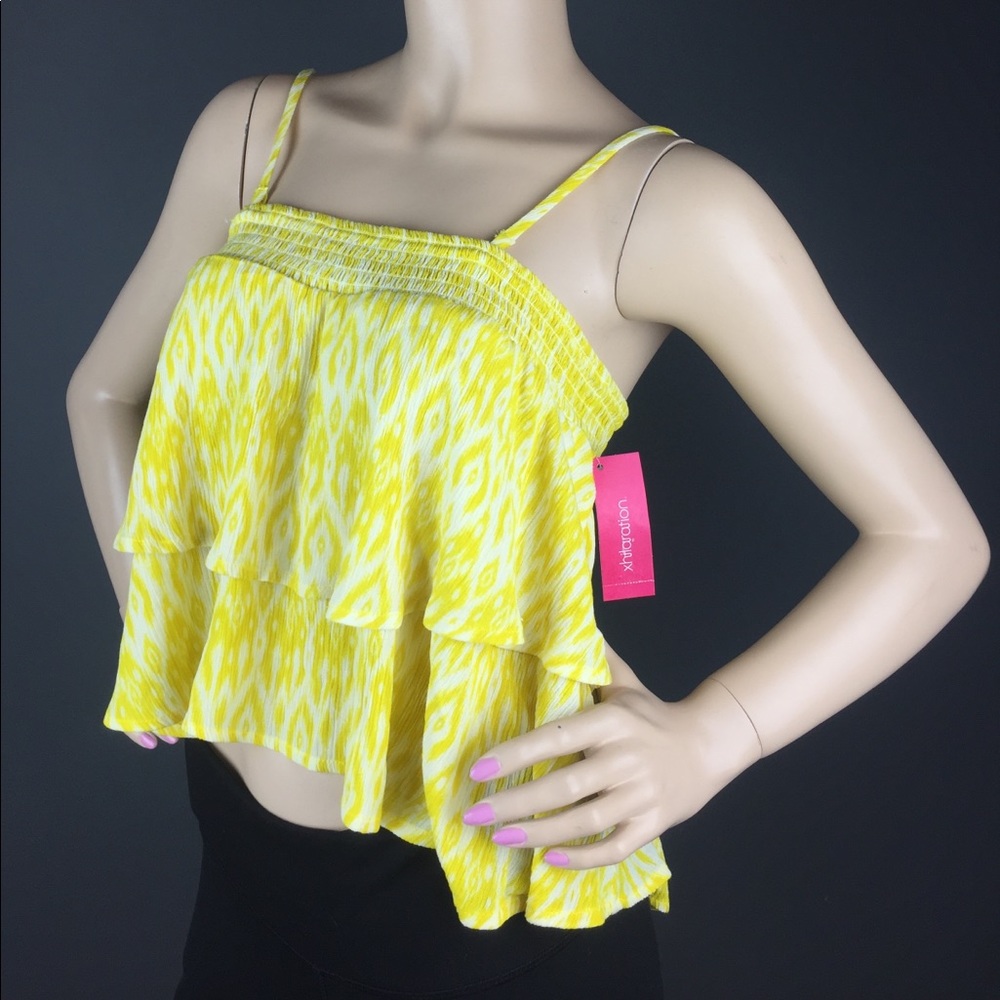 ✨NEW Yellow Flowy Crop Top Small ✨