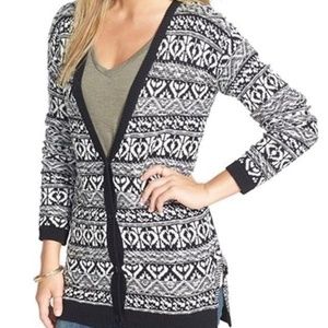 Sun & Shadow Black Button Cardigan Sweater NWT