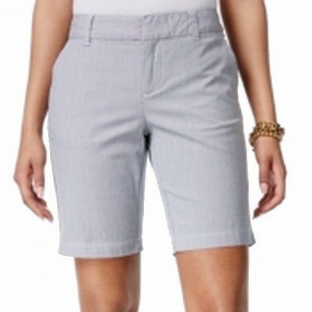 Tommy Hilfiger Blue Tab-Front Stripe Bermuda Short